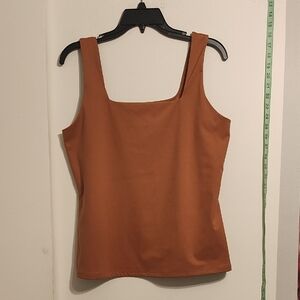Nine West Tan Square Neck Tank Top